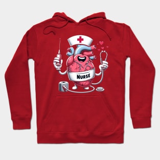 funny medical pun cardiac nurse - Caring Heart Nurse Illustration Hoodie